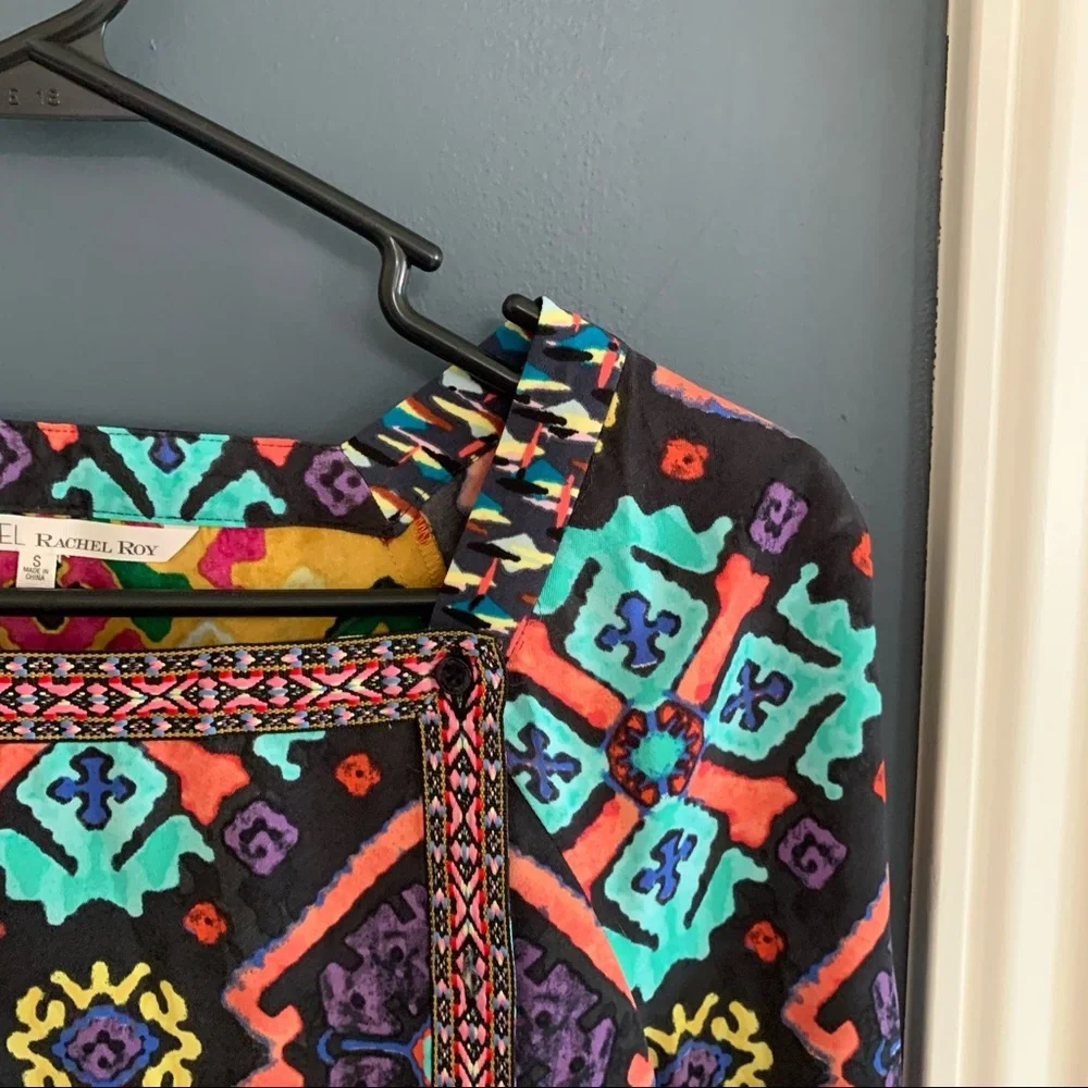 Rachel by Rachel Roy Abstract‎ Aztec Vibrant Colorful Jacket. S - Picture 8 of 11
